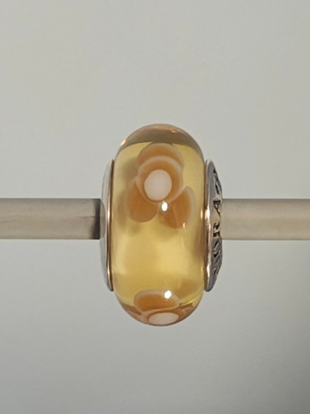 Authentic Pandora Flowers For You Pale Orange Murano Glass Charm – Style 790645